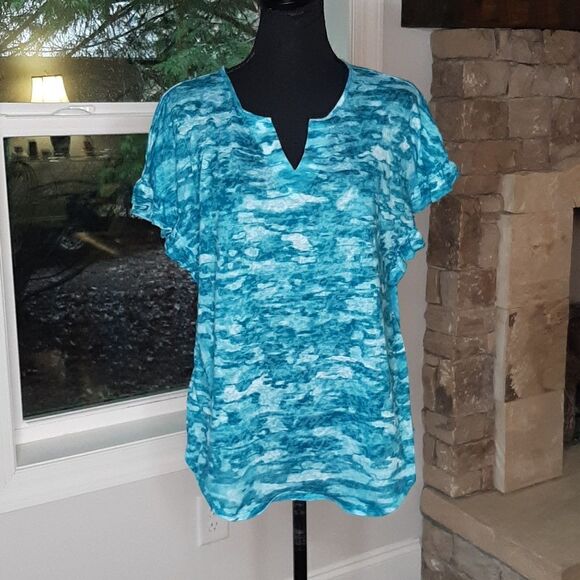 Ruby Rd sz M  Greenish Blue pullover top. - Picture 1 of 8